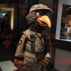 Brown Crow mascot costume...