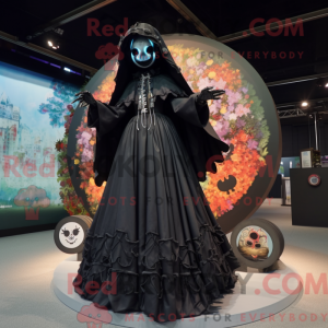 Sort Undead maskot kostume...