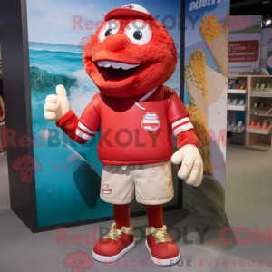 Red Cod mascot costume...