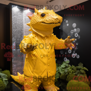 Guld Ankylosaurus maskot...