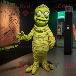 Lime Green Mummy mascot...