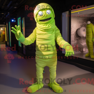 Limegrøn Mumie maskot...