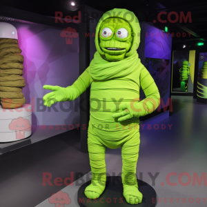 Lime Green Mummy mascot...