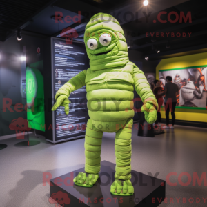 Lime Green Mummy mascot...