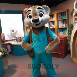 Turquoise Meerkat mascot...