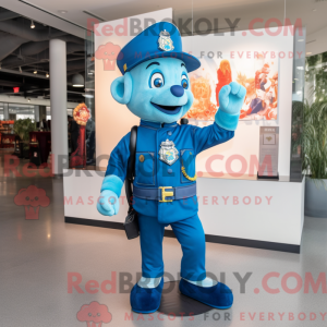 Blue Fire Fighter maskot...