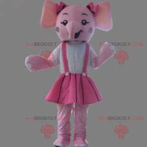 Rosa Elefantenmaskottchen im Kleid - Redbrokoly.com