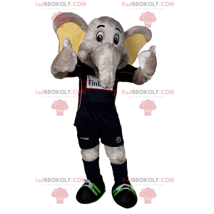 Mascotte d'éléphant en tenue de soccer - Redbrokoly.com