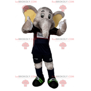 Elefante mascote com equipamento de futebol - Redbrokoly.com