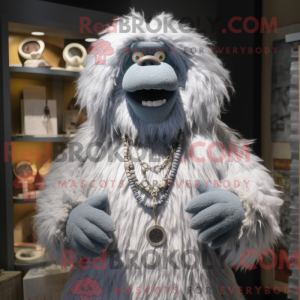 Grå Yeti maskot kostume...