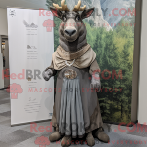 Grey Elk-maskotdraktfigur...