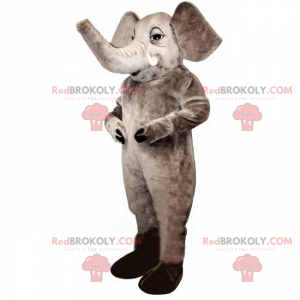 Grijze olifant mascotte - Redbrokoly.com