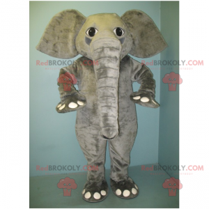 Grijze olifant mascotte - Redbrokoly.com