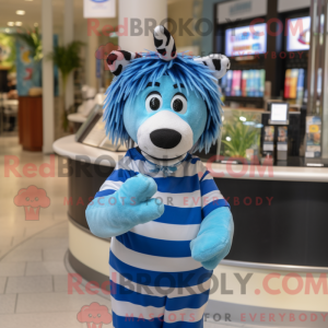 Blue Zebra mascot costume...