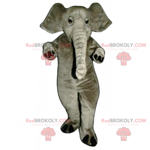 Grijze olifant mascotte - Redbrokoly.com