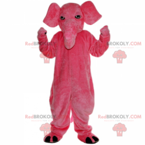 Psychologisch twee weken galerij Mascotte roze olifant - Jungle dieren - Besnoeiing L (175-180 cm)