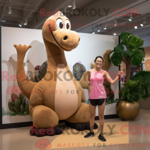 Brun Brachiosaurus maskot...