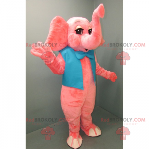 Mascotte elefante rosa con farfallino blu - Redbrokoly.com