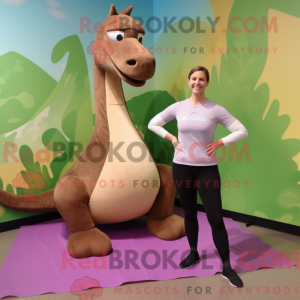 Brun Brachiosaurus maskot...