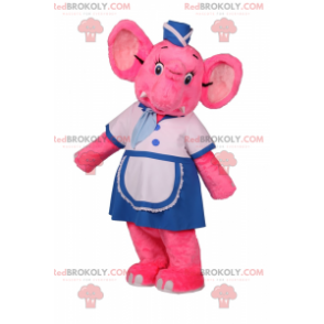 Rosa Elefantenmaskottchen im Ofenoutfit - Redbrokoly.com