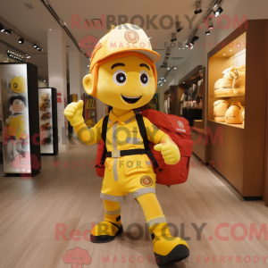 Yellow Fire Fighter mascot...