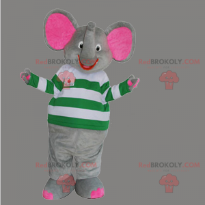 Le elefantmaskot med randig tröja - Redbrokoly.com