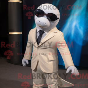Mascotte de béluga beige...