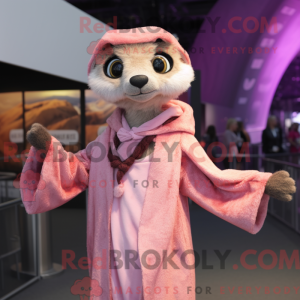 Pink Meerkat mascot costume...