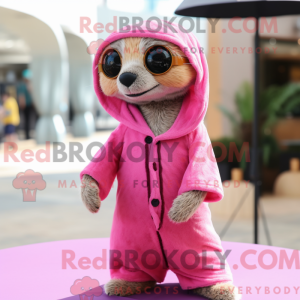 Pink Meerkat mascot costume...