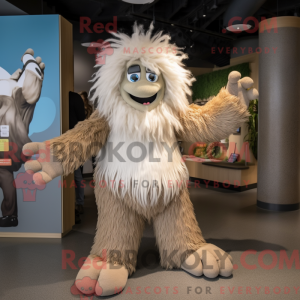 Tan Yeti Maskottchen Kostüm...