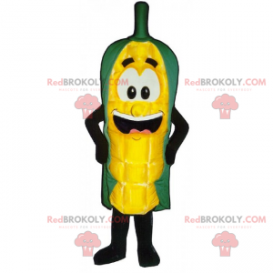 Corn ear mascot with a big smile - Redbrokoly.com