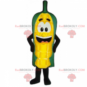 Corn ear mascot with a big smile - Redbrokoly.com