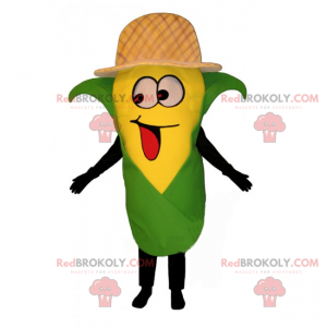 Corn ear mascot with hat - Redbrokoly.com