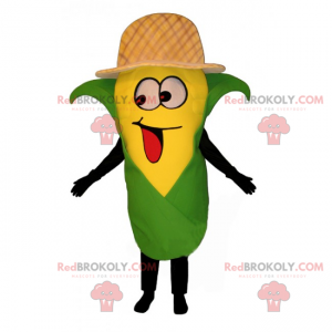 Mascote espiga de milho com chapéu - Redbrokoly.com