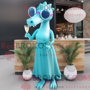 Cyan Diplodocus Maskottchen...