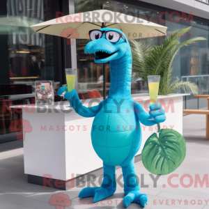Cyan Diplodocus Maskottchen...