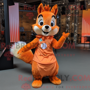 Orange egern maskot kostume...