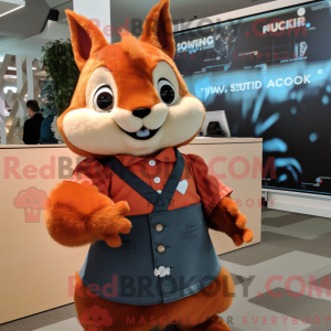 Orange egern maskot kostume...
