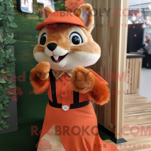 Orange egern maskot kostume...