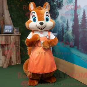 Orange egern maskot kostume...