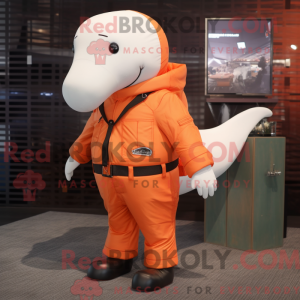 Orange Beluga Whale maskot...