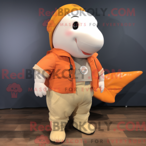 Orange Beluga Whale maskot...
