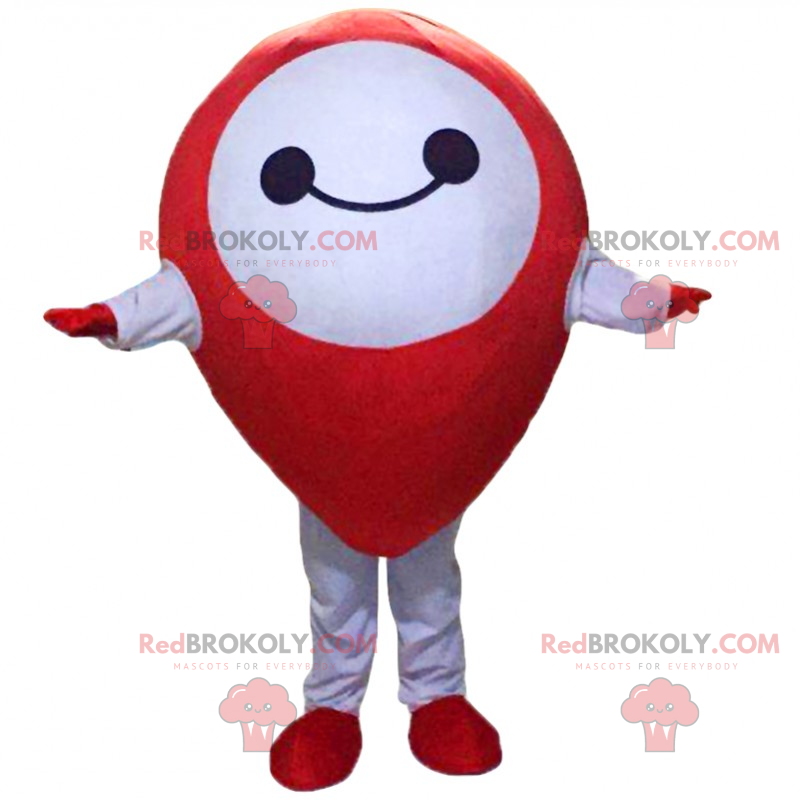 Czerwona i uśmiechnięta maskotka pin - Redbrokoly.com