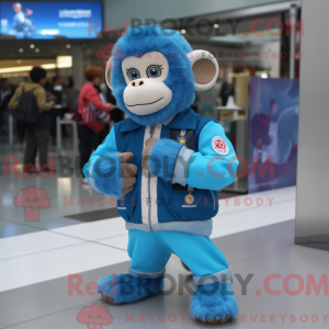 Sky Blue Monkey mascotte...