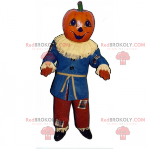 Espantalho mascote com cabeça de abóbora - Redbrokoly.com