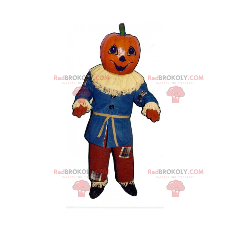 Scarecrow mascot with pumpkin head - Redbrokoly.com