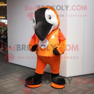 Oranje orka-mascottekostuum...