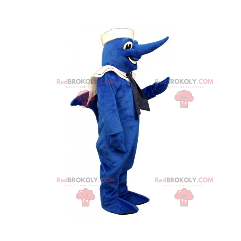 Sværdfisk maskot i sømandstøj - Redbrokoly.com Sværdfisk maskot i sømandstøj - Redbrokoly.com