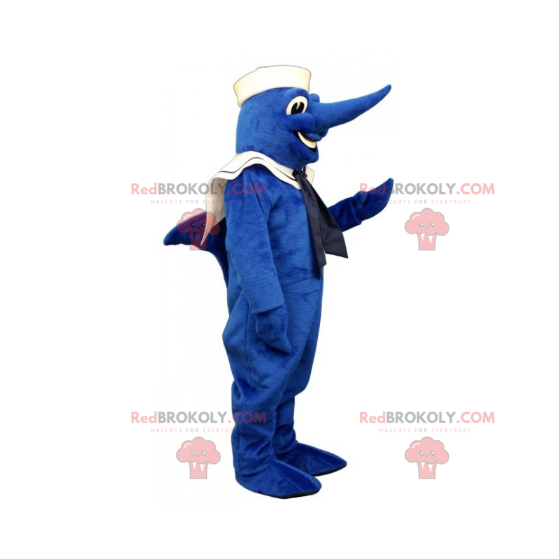 Swordfish mascot in sailor outfit - Redbrokoly.com