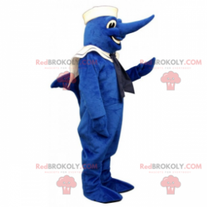 Mascote peixe-espada em traje de marinheiro - Redbrokoly.com